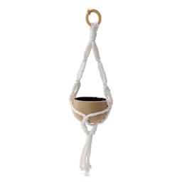 DecoPatch Macrame Plant Hanger - Small Planter inside the hanger