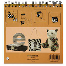 DecoPatch Paper DecoPad - Black / White, 6" x 6" - back of packaging