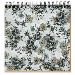 DecoPatch Paper DecoPad - Black / White, 6" x 6" - page example, flowers