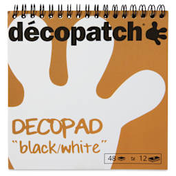DecoPatch Paper DecoPad - Black / White, 6" x 6" - front of pad