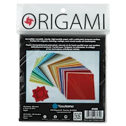 Yasutomo Pure Origami Paper - 5-7/8" x 5-7/8" Sheets, Pkg of 100 (back of packaging)