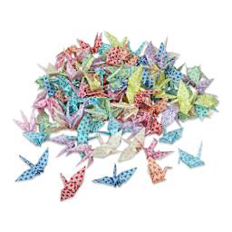 Aitoh Chiyogami Star Pattern Thousand Cranes Origami Kit (large assortment of completed origami cranes)