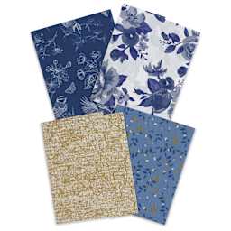 Decopatch Mix & Patch Paper Assortment - Set of 4, Shades of Blue, 30 cm x 40 cm