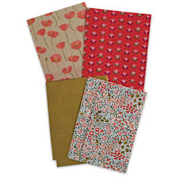 Decopatch Mix & Patch Paper Assortment - Set of 4, Love Is in the Meadow, 30 cm x 40 cm