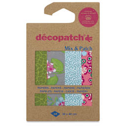 Decopatch Mix & Patch Paper Assortment - Set of 4, Royal Botanic Garden, 30 cm x 40 cm front of packaging