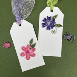 Quilled Creations Quilling Kit - Deluxe Flower Sampler - finished tag examples