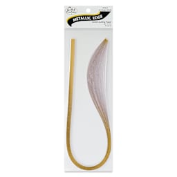 Quilled Creations Metallic Edge Gilded Quilling Paper - Pkg of 30, Gold Edge, Bright White, 1/8" front of packaging