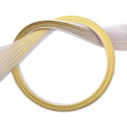 Quilled Creations Metallic Edge Gilded Quilling Paper - Pkg of 30, Gold Edge, Bright White, 1/8"