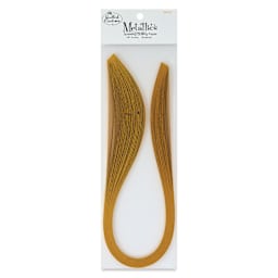 Quilled Creations Metallic Quilling Paper - Pkg of 50, Gold, 1/8" front of packaging