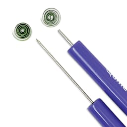 Quilled Creations Quilling Tool Set - close-up of tips with finished swirls