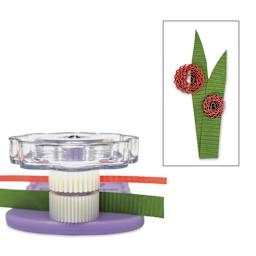 Quilled Creations Deluxe Quilling Crimper - in use close-up and finished example