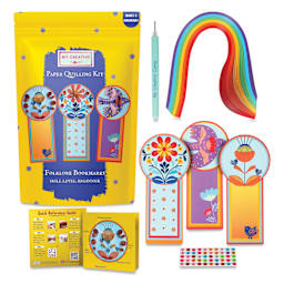 My Creative Camp Folklore Bookmarks Quilling Craft Kit contents with packaging