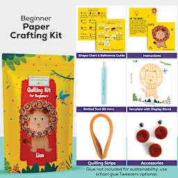 My Creative Camp Beginner Quilling Craft Kit - Lion contents