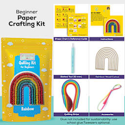My Creative Camp Beginner Quilling Craft Kit - Rainbow contents