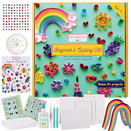 My Creative Camp Beginner's Quilling Kit packaging with contents
