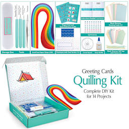 My Creative Camp Greeting Cards Quilling Kit contents