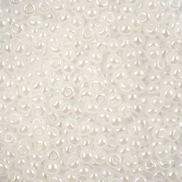  John Bead 8/0 Czech Glass Seed Beads - White Pearl
