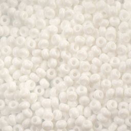  John Bead 8/0 Czech Glass Seed Beads - Opaque White