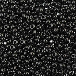  John Bead 8/0 Czech Glass Seed Beads - Opaque Black