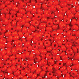  John Bead 8/0 Czech Glass Seed Beads - Opaque Medium Red
