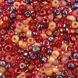 John Bead 6/0 Czech Glass Seed Beads - Royal Ruby Mix