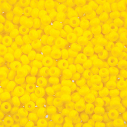  John Bead 8/0 Czech Glass Seed Beads - Opaque Lemon Yellow