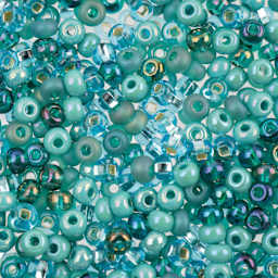 John Bead 6/0 Czech Glass Seed Beads - Retro Blue Mix