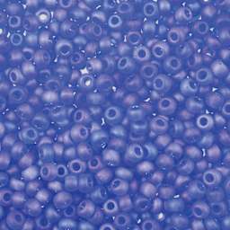 John Bead 8/0 Czech Glass Seed Beads - Transparent AB Blue Matt