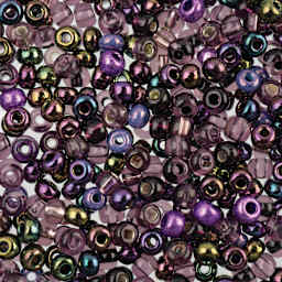 John Bead 6/0 Czech Glass Seed Beads - Royal Amethyst Mix