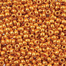 John Bead 8/0 Czech Glass Seed Beads - Metallic Gold