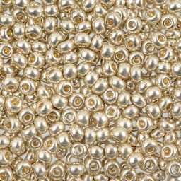 John Bead 6/0 Czech Glass Seed Beads - Metallic Silver