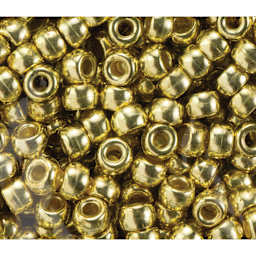 Cousin DIY Fun Pack Pony Beads - Pkg of 500, Metallic Gold, 6 mm x 9 mm