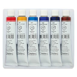 PWC Extra Fine Professional Watercolor - Set of 6, Marine Colors, back of 7.5 ml tubes