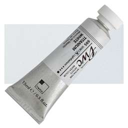 PWC Extra Fine Professional Watercolor - Titanium White, 15 ml, Tube and swatch