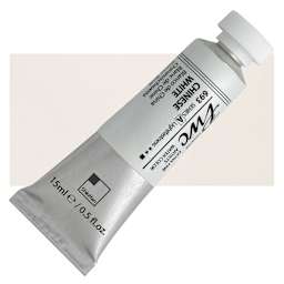 PWC Extra Fine Professional Watercolor - Chinese White, 15 ml, Tube and swatch