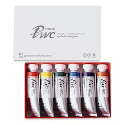 ShinHan PWC Extra Fine Professional Watercolor - Set of 6, Main Colors A, 15 ml, Tubes