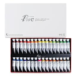 PWC Extra Fine Professional Watercolor - Set of 32, Assorted Colors,15 ml, Tubes