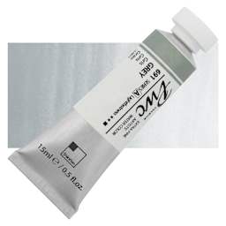 PWC Extra Fine Professional Watercolor - Grey, 15 ml, Tube and swatch