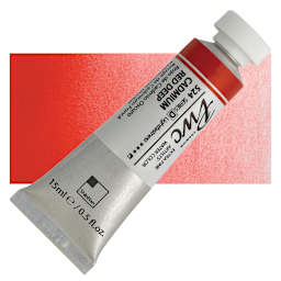 PWC Extra Fine Professional Watercolor - Cadmium Red Deep, 15 ml, Swatch with Tube and swatch