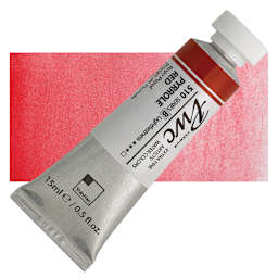 PWC Extra Fine Professional Watercolor - Pyrrole Red, 15 ml, Tube and swatch