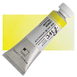 PWC Extra Fine Professional Watercolor - Lemon Yellow, 15 ml, Tube and swatch
