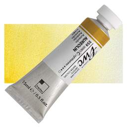 PWC Extra Fine Professional Watercolor - Aureolin, 15 ml, Tube and swatch