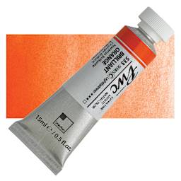 PWC Extra Fine Professional Watercolor - Brilliant Orange, 15 ml, Tube and swatch