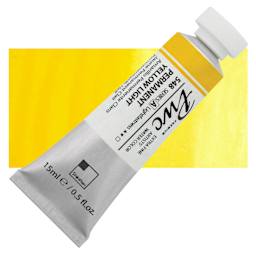 PWC Extra Fine Professional Watercolor - Permanent Yellow Light, 15 ml, Tube and swatch