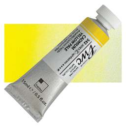 PWC Extra Fine Professional Watercolor - Cadmium Yellow Pale, 15 ml, Tube and swatch