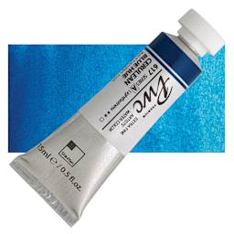 PWC Extra Fine Professional Watercolor - Cerulean Blue Hue, 15 ml, Tube and swatch