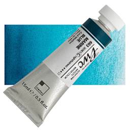 PWC Extra Fine Professional Watercolor - Marine Blue, 15 ml, Tube and swatch