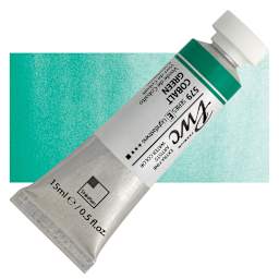 PWC Extra Fine Professional Watercolor - Cobalt Green, 15 ml, Tube and swatch