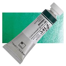PWC Extra Fine Professional Watercolor - Viridian, 15 ml, Tube and swatch