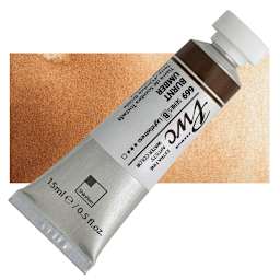 PWC Extra Fine Professional Watercolor - Burnt Umber, 15 ml, Tube and swatch